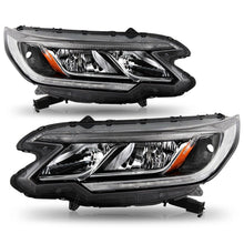 Load image into Gallery viewer, 2015-2016 Honda CR-V Black Headlight Assembly Pair with Amber Corners

