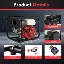 Load image into Gallery viewer, Gas Water Pump 6.5HP 4 Stroke High Flow 9510 GPH 92 Ft Lift Portable Transfer Pump for Irrigation Drainage
