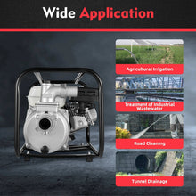Load image into Gallery viewer, Gas Water Pump 6.5HP 4 Stroke High Flow 9510 GPH 92 Ft Lift Portable Transfer Pump for Irrigation Drainage
