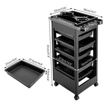 Load image into Gallery viewer, Salon Trolley Cart 5 Drawer Rolling Storage Organizer on Wheels for Spa Styling Station
