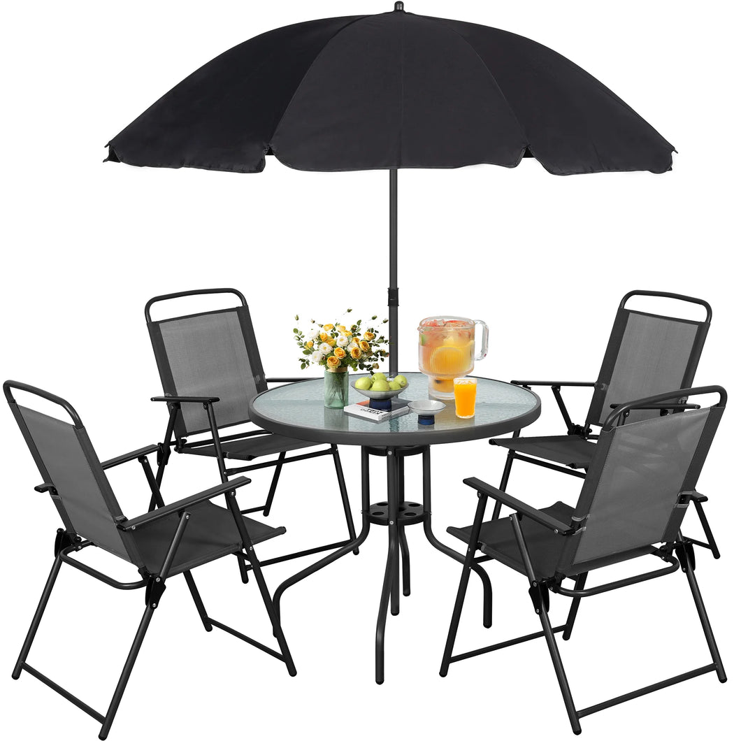 4 Person Outdoor Patio Dining Set With Umbrella