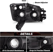 Load image into Gallery viewer, 2004-2015 Nissan Titan &amp; 2004-2007 Armada Black Headlight Assembly (Left &amp; Right Pair)
