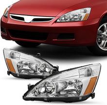 Load image into Gallery viewer, 2003-2007 Honda Accord Chrome Headlights, Amber Corner Housing Assembly, 2/4DR Pair Set, Direct OEM Bolt On Replacement
