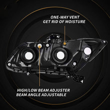 Load image into Gallery viewer, 2012-2015 Honda Civic Sedan Black Housing Headlights, 2012 2013 Civic Coupe Headlamp Pair with Amber Reflector, Professional Replacement Set
