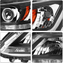 Load image into Gallery viewer, 2013-2015 Honda Accord Sedan Headlights Pair, Professional Projector Halogen Headlamp (W/O LED DRL Models), LH+RH Side Replacement, Black
