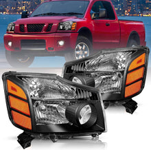 Load image into Gallery viewer, 2004-2015 Nissan Titan &amp; 2004-2007 Armada Black Headlight Assembly (Left &amp; Right Pair)

