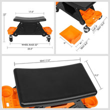 Load image into Gallery viewer, Automotive Rolling Mechanic Stool, 25-1/2" x 13" x 12" Work Seat with Lockable Swivel Wheels &amp; Removable Tool Trays, 300 lbs Capacity
