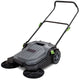 25.6" Walk Behind Hand Push Floor Sweeper, Manual Industrial Road Sweeper with 5 Gallon Waste Container for Driveways & Warehouses