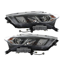 Load image into Gallery viewer, 2016-2018 Nissan Maxima Black Projector Headlights, LED DRL Signature Assembly, Left &amp; Right Side Pair, Direct OEM Fit
