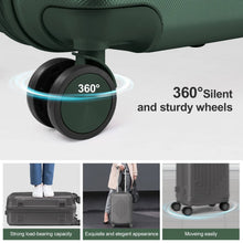 Load image into Gallery viewer, 5 Piece Ultra Tough Luggage Set, 100% PC Hardside Expandable Suitcases with TSA Lock &amp; Spinner Wheels, Sage Green
