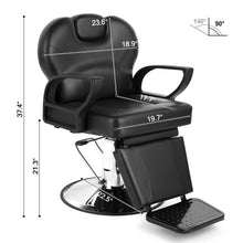 Load image into Gallery viewer, Heavy Duty Hydraulic Barber Chair, All Purpose Reclining Salon Chair with 360° Swivel &amp; Adjustable Headrest for Hair Styling, Shaving &amp; Tattoos
