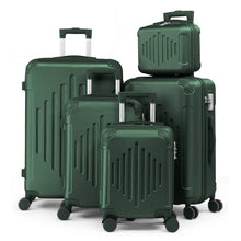 Load image into Gallery viewer, 5 Piece Ultra Tough Luggage Set, 100% PC Hardside Expandable Suitcases with TSA Lock &amp; Spinner Wheels, Sage Green
