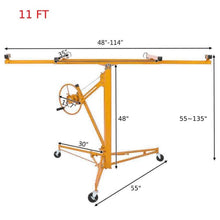 Load image into Gallery viewer, 11FT Drywall Lift, Heavy Duty Rolling Plasterboard Jack for Home Renovation, 11' Maximum Reach with Lockable Swivel Wheels
