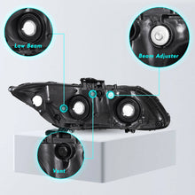Load image into Gallery viewer, 2012-2015 Honda Civic Sedan Black Housing Headlights, 2012 2013 Civic Coupe Headlamp Pair with Amber Reflector, Professional Replacement Set
