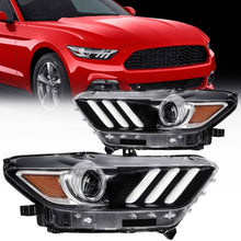 Load image into Gallery viewer, 2015-2017 Ford Mustang Chrome Headlights, Crystal Clear Lens Assembly, Left &amp; Right Side Pair, Direct OEM Fitment
