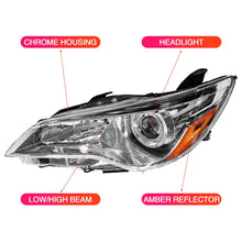 Load image into Gallery viewer, 2015-2017 Toyota Camry Projector Headlights, Chrome Housing Clear Lens Assembly, LE SE XLE XSE Pair, Direct OEM Fitment
