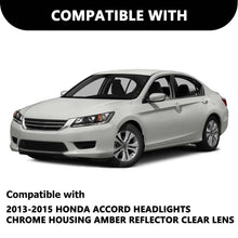 Load image into Gallery viewer, 2013-2015 Honda Accord Sedan Headlights Pair, Professional Projector Halogen Headlamp (W/O LED DRL Models), LH+RH Side Replacement, Black
