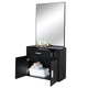 Wall Mount Barber Station Beauty Salon Cabinet, Professional Hair Styling Dressing Table with Drawer, 3 Tool Holes and mirror