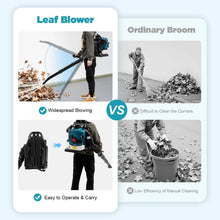 Load image into Gallery viewer, Gas Backpack Leaf Blower 2.6KW 2 Stroke Engine Snow Lawn Debris Blower
