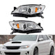 2008-2011 Subaru Impreza Halogen Headlights, Crystal Clear Lens Chrome Housing, Left Driver & Right Passenger Side Pair, Direct OEM Fit