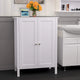 Wooden Bathroom Storage Cabinet with 3 Shelves, Double Door Floor Organizer for Towels & Toiletries, Water Resistant P2 MDF