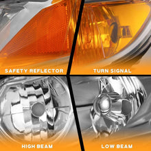 Load image into Gallery viewer, 2006-2011 Honda Civic 4 Door Chrome Headlights, Crystal Clear Lens Assembly, Left &amp; Right Side Pair, Direct OEM Replacement
