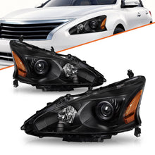 Load image into Gallery viewer, 2013-2015 Nissan Altima 4 Door Sedan Black Projector Headlights Lamps Pair
