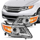 2011-2017 Honda Odyssey Chrome Headlights, Amber Corner Housing Assembly, Left & Right Side Pair, Direct OEM Fitment