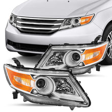 Load image into Gallery viewer, 2011-2017 Honda Odyssey Chrome Headlights, Amber Corner Housing Assembly, Left &amp; Right Side Pair, Direct OEM Fitment

