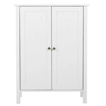 Load image into Gallery viewer, Wooden Bathroom Storage Cabinet with 3 Shelves, Double Door Floor Organizer for Towels &amp; Toiletries, Water Resistant P2 MDF
