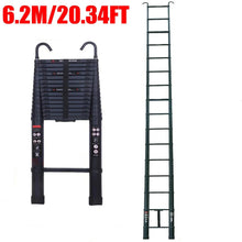 Load image into Gallery viewer, Telescoping Ladder Compact Extension Aluminum with 2 Detachable Roof Hooks

