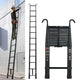 Telescoping Ladder Compact Extension Aluminum with 2 Detachable Roof Hooks