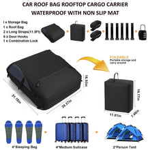 Load image into Gallery viewer, Car Roof Bag Rooftop Cargo Carrier Waterproof With Non Slip Mat

