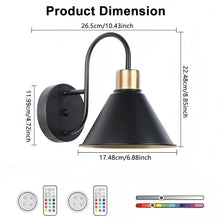 Load image into Gallery viewer, 2PKS Battery Operated Wall Sconces with Remote Dimmable Wireless LED Wall Lamp
