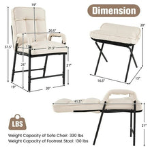 Load image into Gallery viewer, Ottoman Accent Chair with Adjustable Backrest
