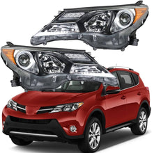 Load image into Gallery viewer, 2013-2015 Toyota RAV4 Halogen Headlights, Crystal Clear Lens Assembly, Left Driver &amp; Right Passenger Side Pair, Direct OEM Fit
