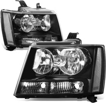 Load image into Gallery viewer, 2007-2014 Chevy Tahoe Suburban Avalanche Black Headlights, Crystal Clear Lens Assembly, Left &amp; Right Side Pair, Direct OEM Fit
