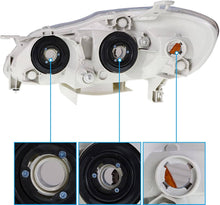 Load image into Gallery viewer, 2003-2008 Toyota Corolla Chrome Headlights, Includes Bulbs Crystal Clear Lens Assembly, Left &amp; Right Side Pair, Direct OEM Fit
