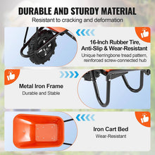 Load image into Gallery viewer, Electric Battery Powered Wheelbarrow, 330 lb Capacity Motorized Dump Cart with 7 km/h Speed for Yard Construction Use
