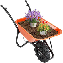 Load image into Gallery viewer, Electric Battery Powered Wheelbarrow, 330 lb Capacity Motorized Dump Cart with 7 km/h Speed for Yard Construction Use
