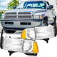 1994-2002 Dodge Ram 1500 2500 3500 Chrome Headlights, Crystal Clear Lens Assembly, Left & Right Side Pair, Direct OEM Fit
