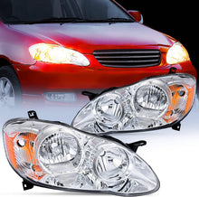 Load image into Gallery viewer, 2003-2008 Toyota Corolla Chrome Headlights, Includes Bulbs Crystal Clear Lens Assembly, Left &amp; Right Side Pair, Direct OEM Fit
