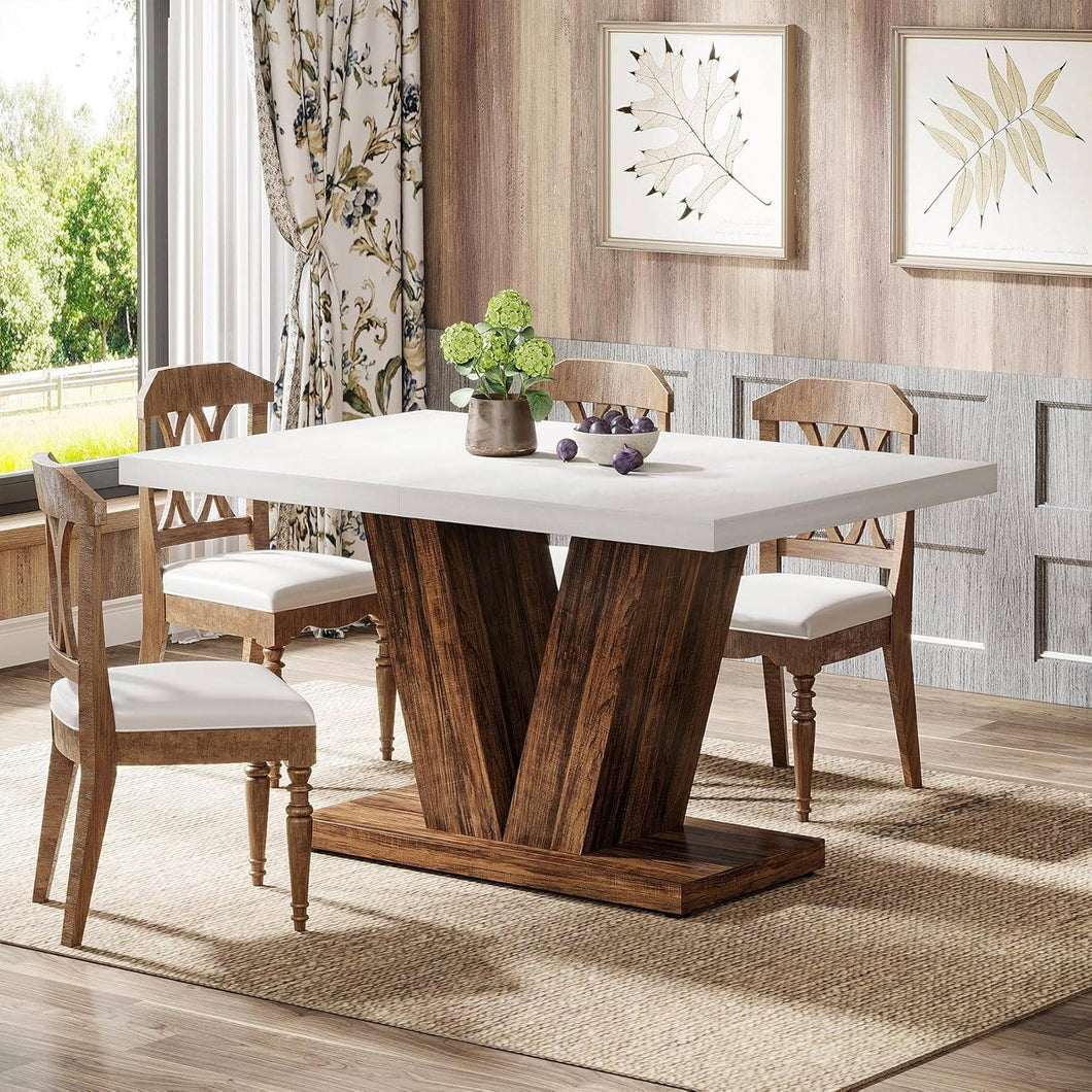 Rustic Farmhouse Dining Table Set for 6
