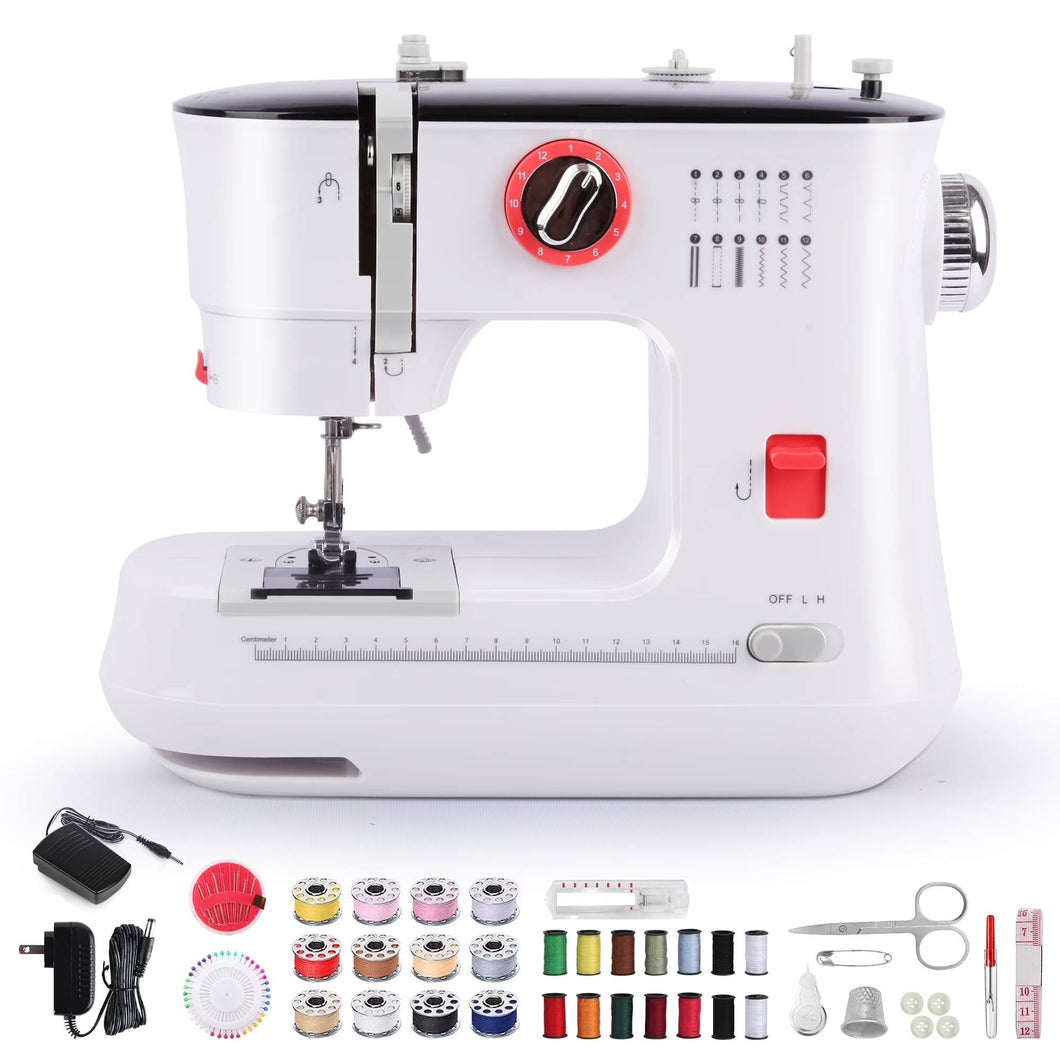 Electric Portable Sewing Machine for Beginners, 12 Built in Stitches ...