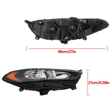 Load image into Gallery viewer, 2013 to 2016 Ford Fusion Halogen Headlights, Stealth Black Housing Clear Lens Assembly, Left Driver &amp; Right Passenger Side Pair, Direct OEM Fit
