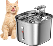 Load image into Gallery viewer, 2.2L Stainless Steel Cat Water Fountain - Quiet, Filtered, Easy Clean

