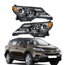 Load image into Gallery viewer, 2013-2015 Toyota RAV4 Halogen Headlights, Crystal Clear Lens Assembly, Left &amp; Right Side Pair, Direct OEM Fit
