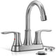 Bathroom Sink Faucet Brushed Nickel, 3 Hole 4 In Centerset Vanity Mixer with Drain