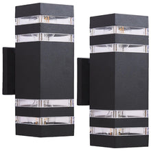 Load image into Gallery viewer, Outdoor Led Wall Light 2 Pack - Modern Up Down Sconce, Porch, Waterproof, Black
