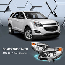 Load image into Gallery viewer, 2016-2017 Chevrolet Equinox Chrome Headlights, Halogen Projector Lens Assembly, Left &amp; Right Side Pair, Direct OEM Fit
